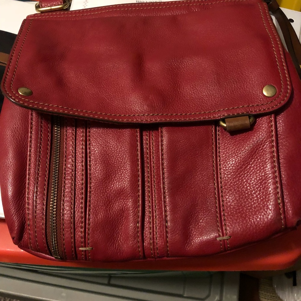 NOT FOR SALE. Red fossil crossbody.
